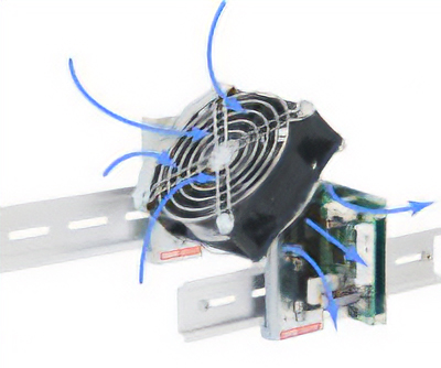 Fan Compatible With DIN-Rail Mounting Application Example
