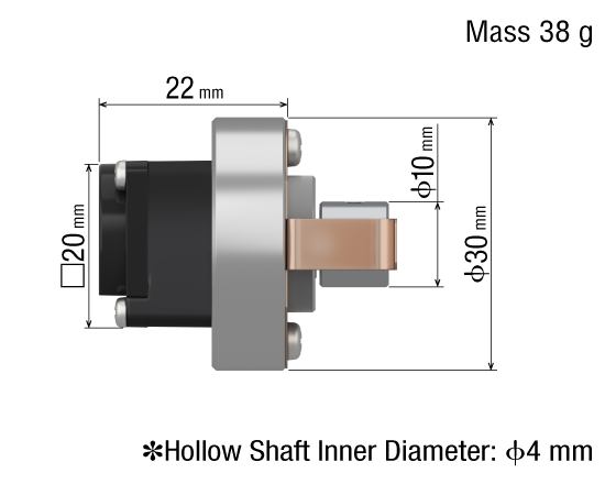 Hollow Shaft Type Mass: 38 g  Frame Size: ϕ30 mm dimensions