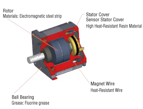 Features and Structure of the Vacuum Type Motor