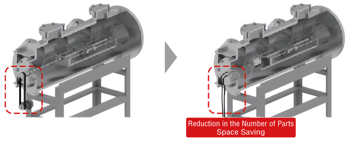 Reduction in the number of parts and space 01